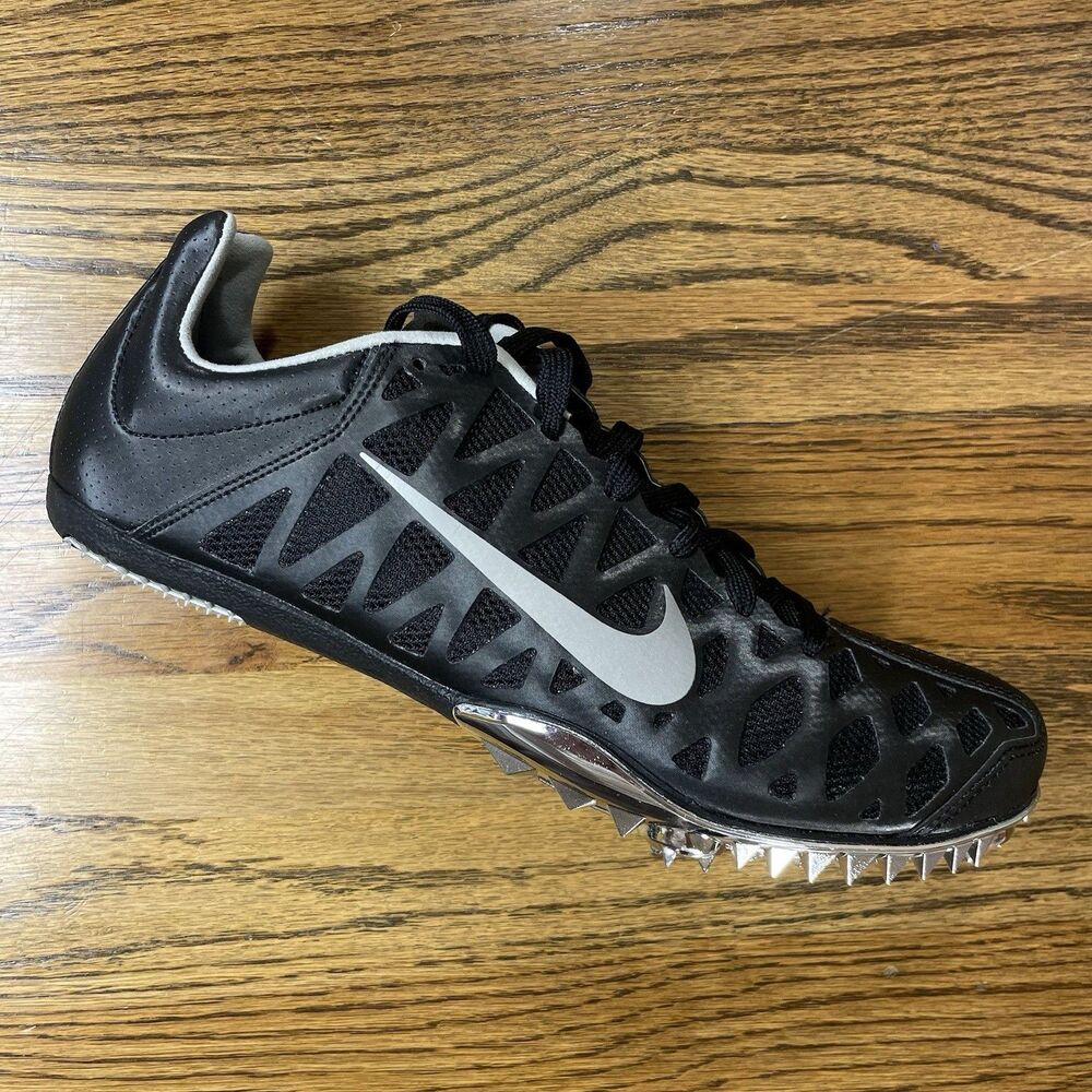NEW Nike Zoom Maxcat 4 Black Silver Metallic Spikes Size 9 9.5 Men’s Track Shoes